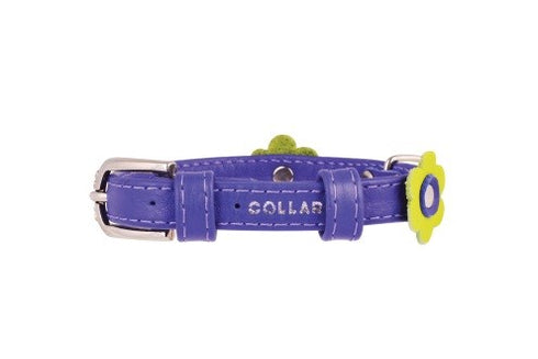 Zgarda mov din piele Collar cu ornamente 21-29 cm